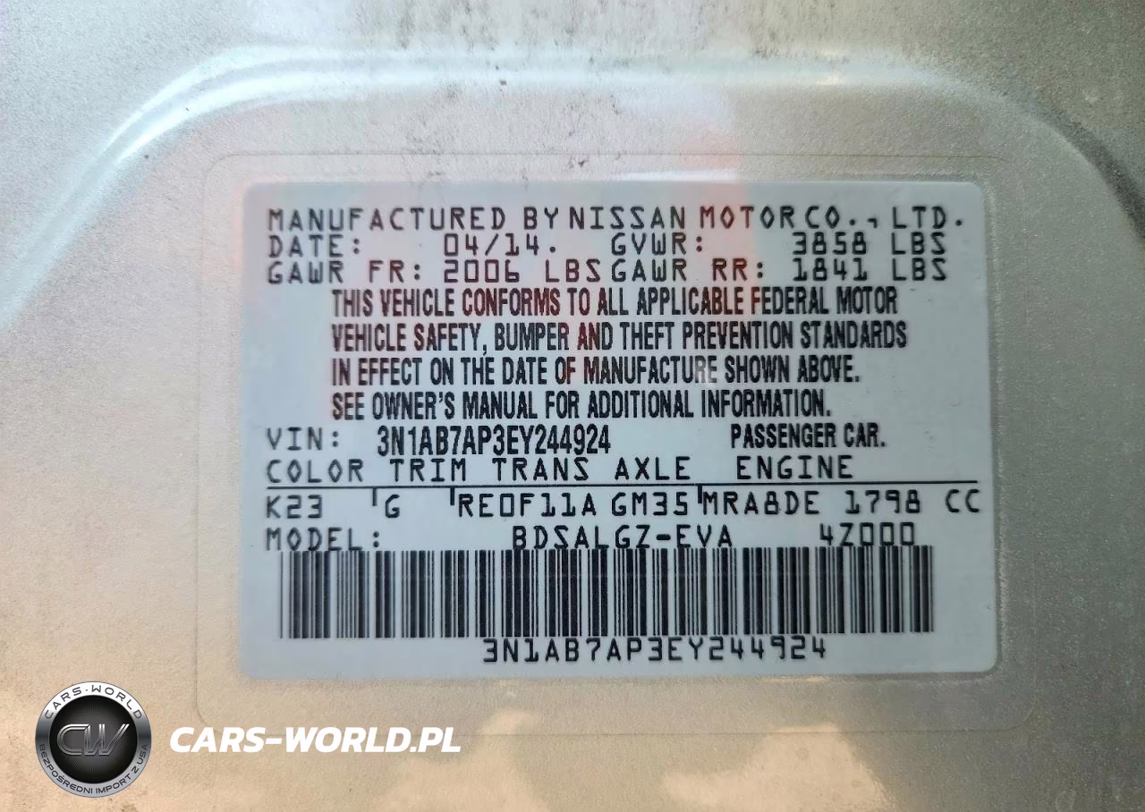 2014 Nissan Sentra Sl VIN:3N1AB7AP3EY244924 - 13