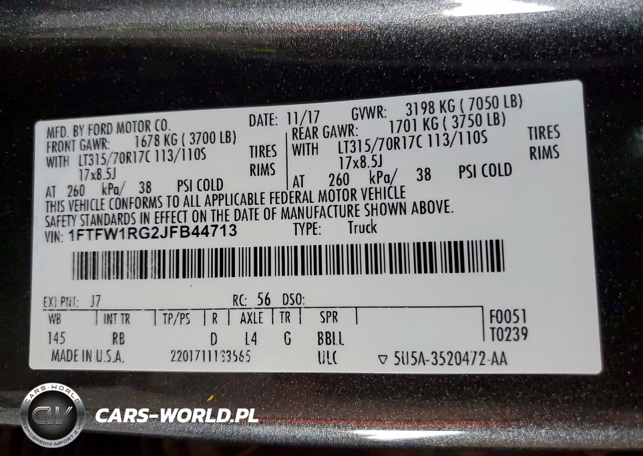 2018 Ford F150 Raptor VIN:1FTFW1RG2JFB44713 - 12