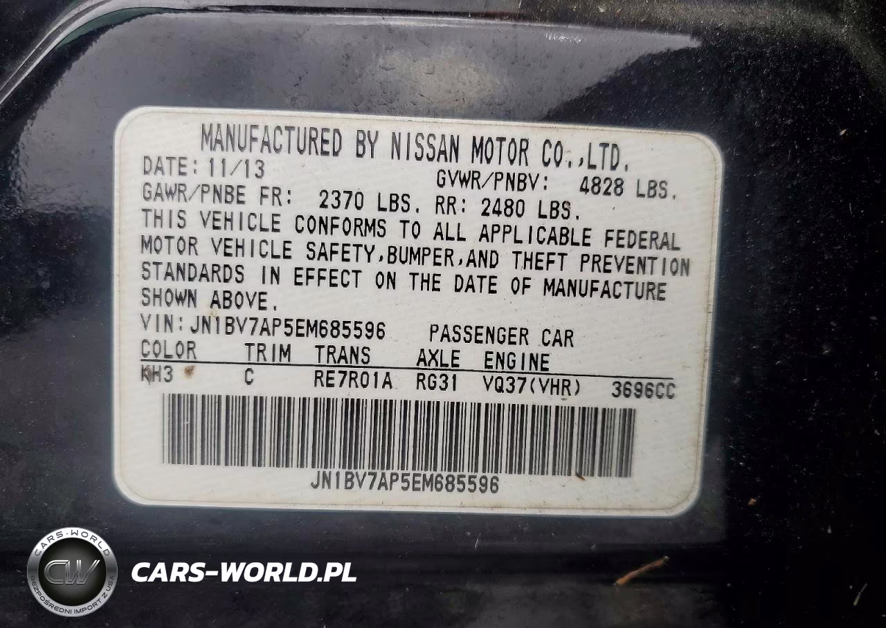 2014 Infiniti Q50 Premium VIN:JN1BV7AP5EM685596 - 12