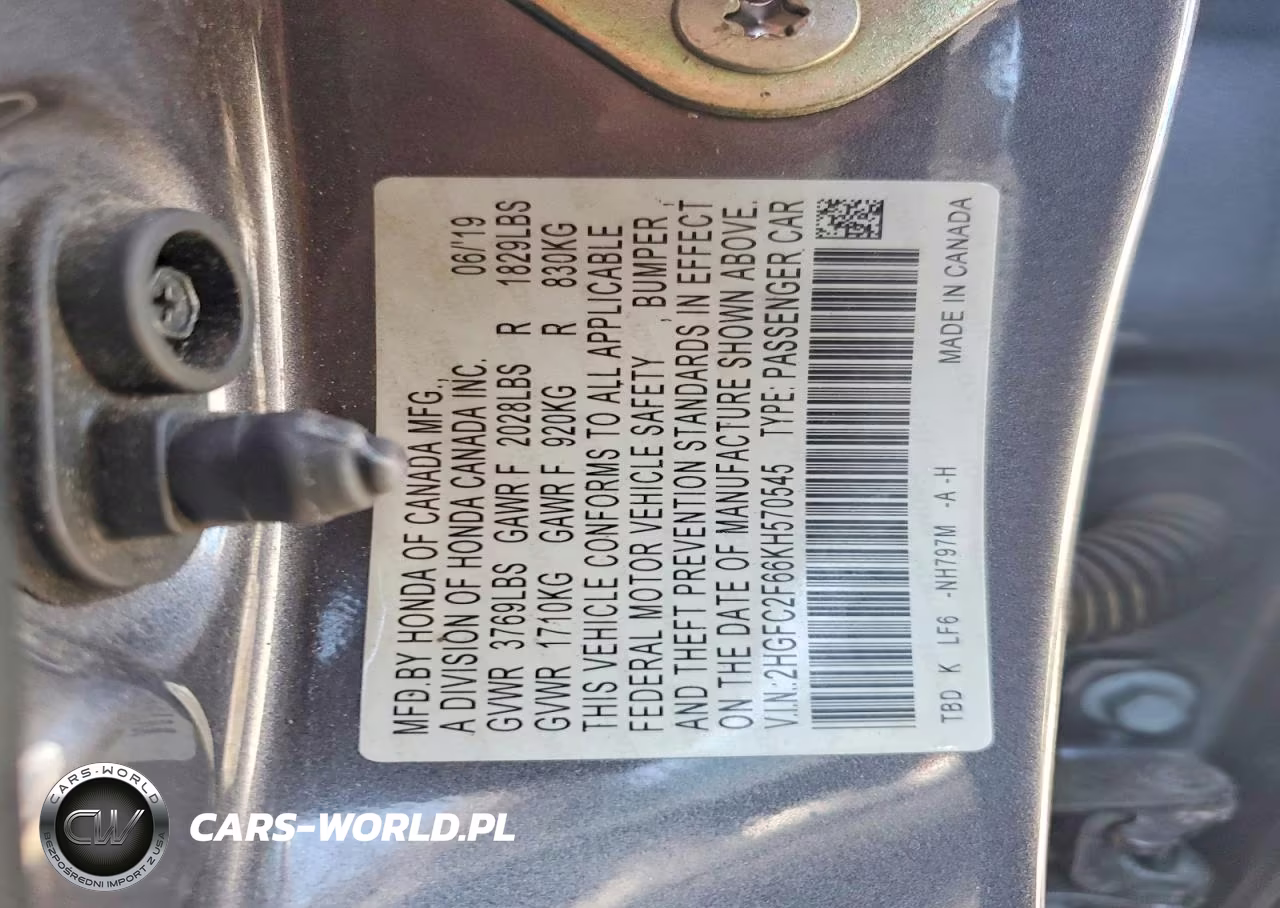 2019 Honda Civic Lx VIN:2HGFC2F66KH570545 - 12
