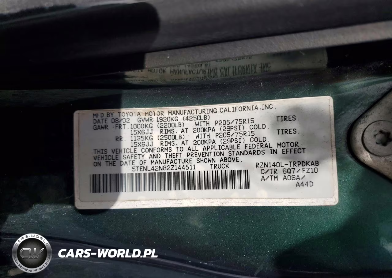 2002 Toyota Tacoma VIN:5TENL42N82Z144511 - 12