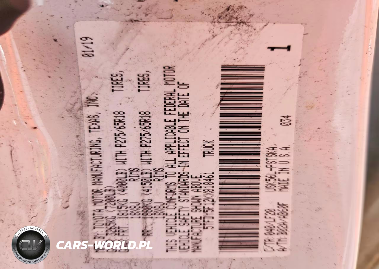 2019 Toyota Tundra Trd Pro VIN:5TFDY5F12KX818461 - 12