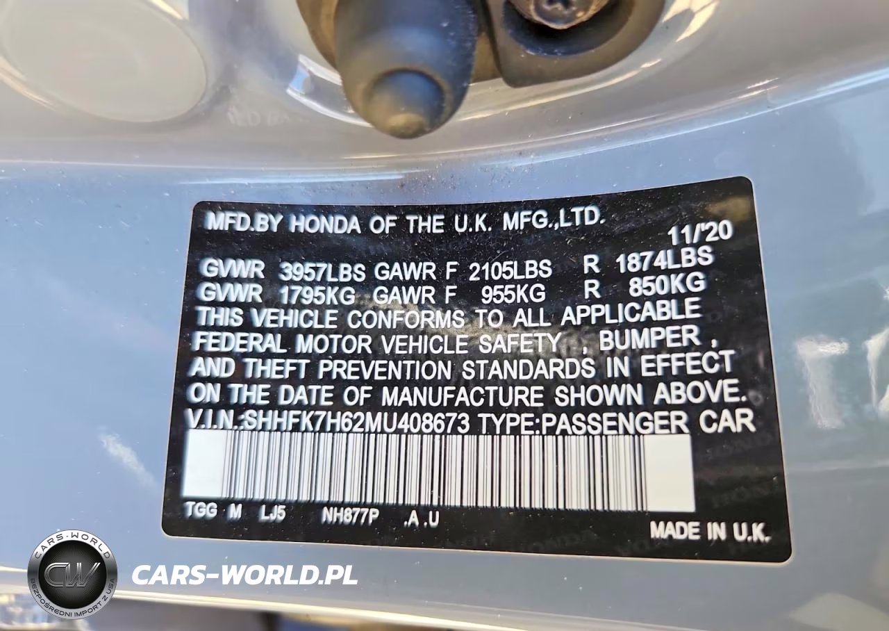 2021 Honda Civic Ex VIN:SHHFK7H62MU408673 - 12