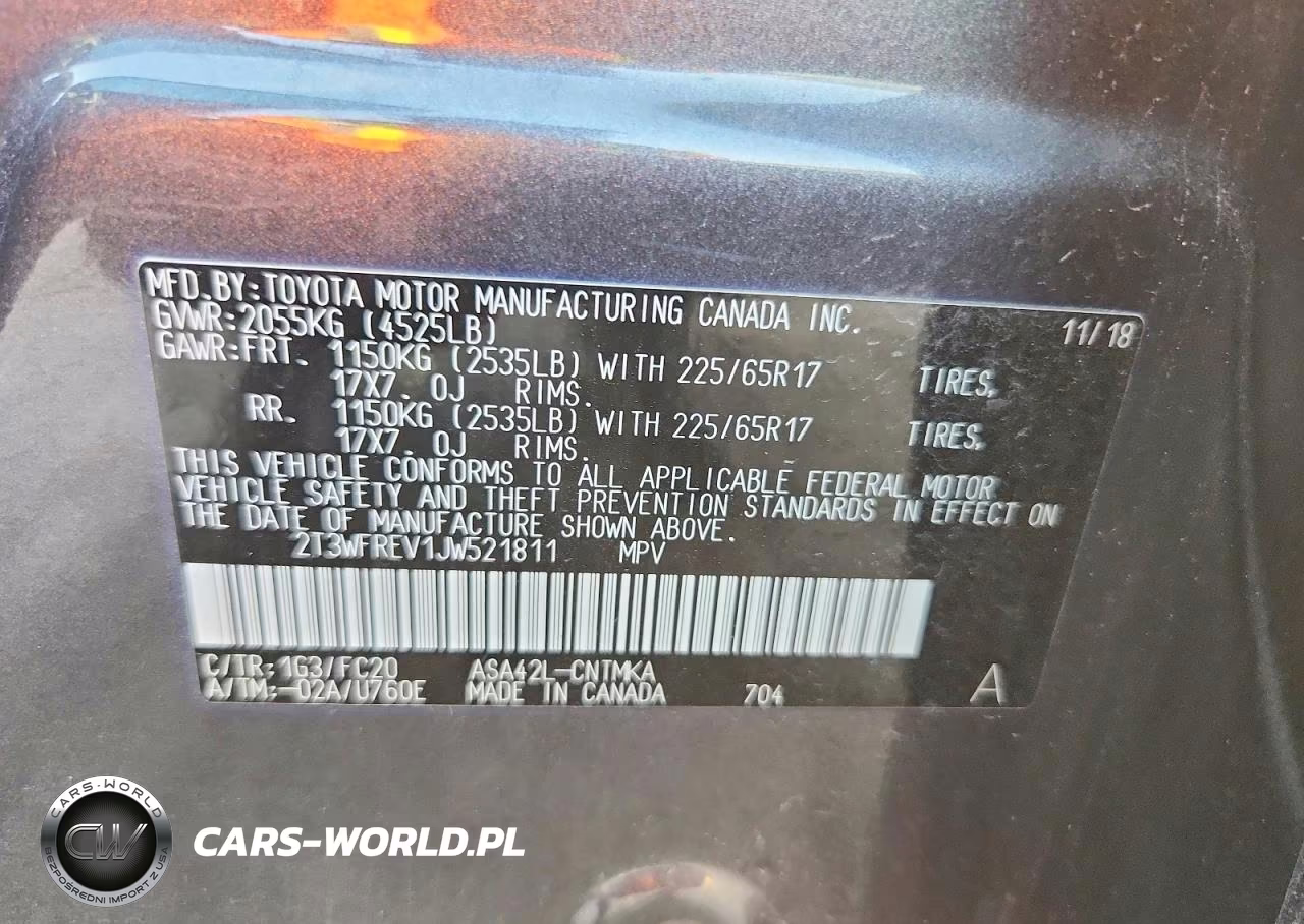 2018 Toyota Rav4 Xle VIN:2T3WFREV1JW521811 - 13