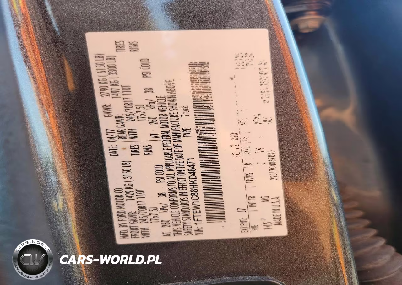 2017 Ford F150 Supercrew VIN:1FTEW1C88HKD46471 - 12