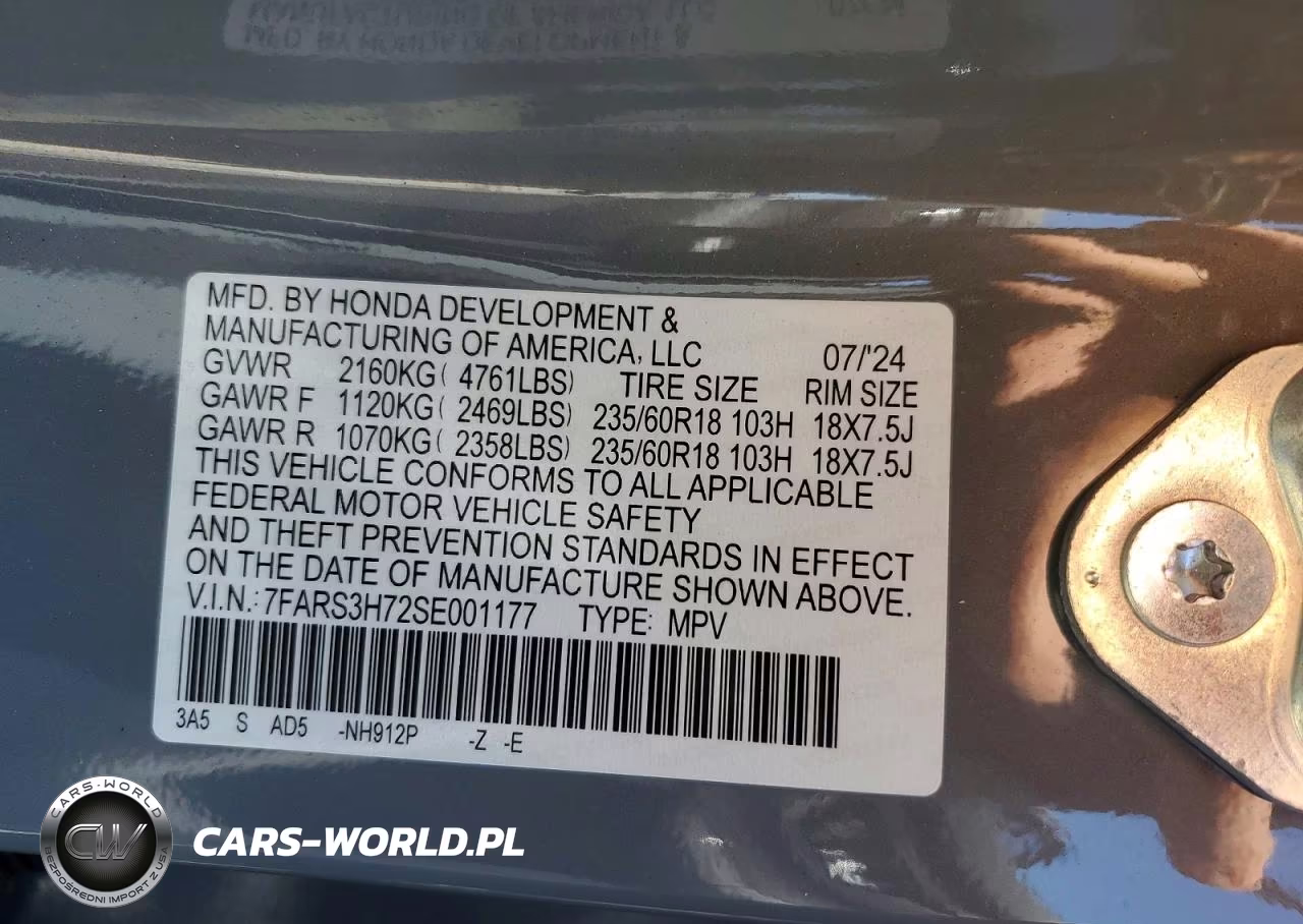 2025 Honda Cr-V Exl VIN:7FARS3H72SE001177 - 13