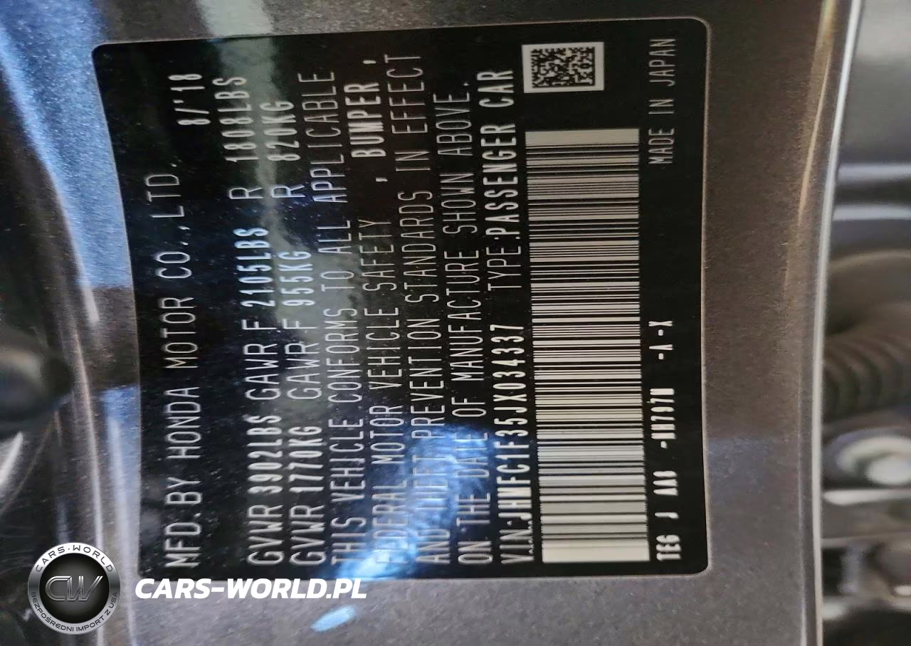 2018 Honda Civic Ex VIN:JHMFC1F35JX034337 - 12