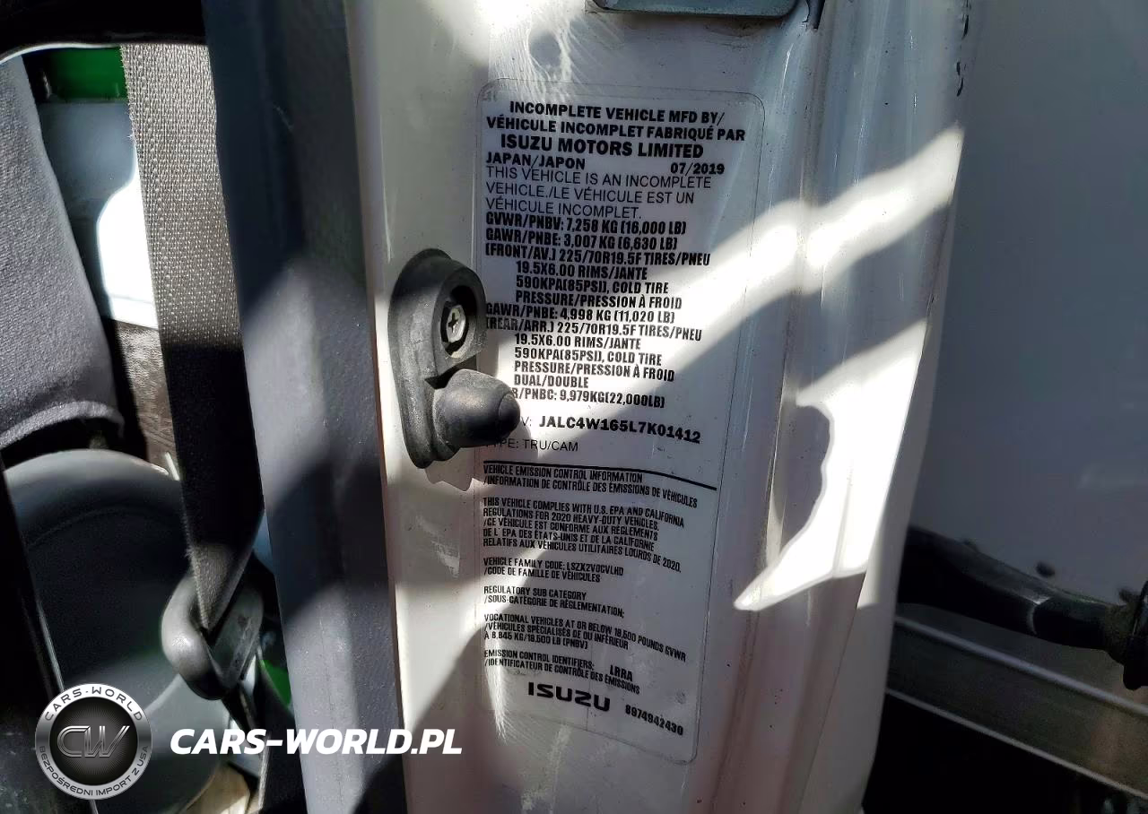 2020 Isuzu Npr Xd Box Truck VIN:JALC4W165L7K01412 - 10