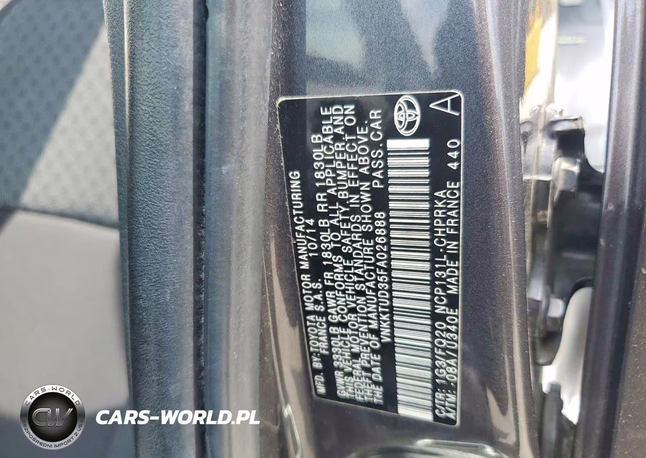 2015 Toyota Yaris 5-Door L VIN:VNKKTUD35FA026888 - 13