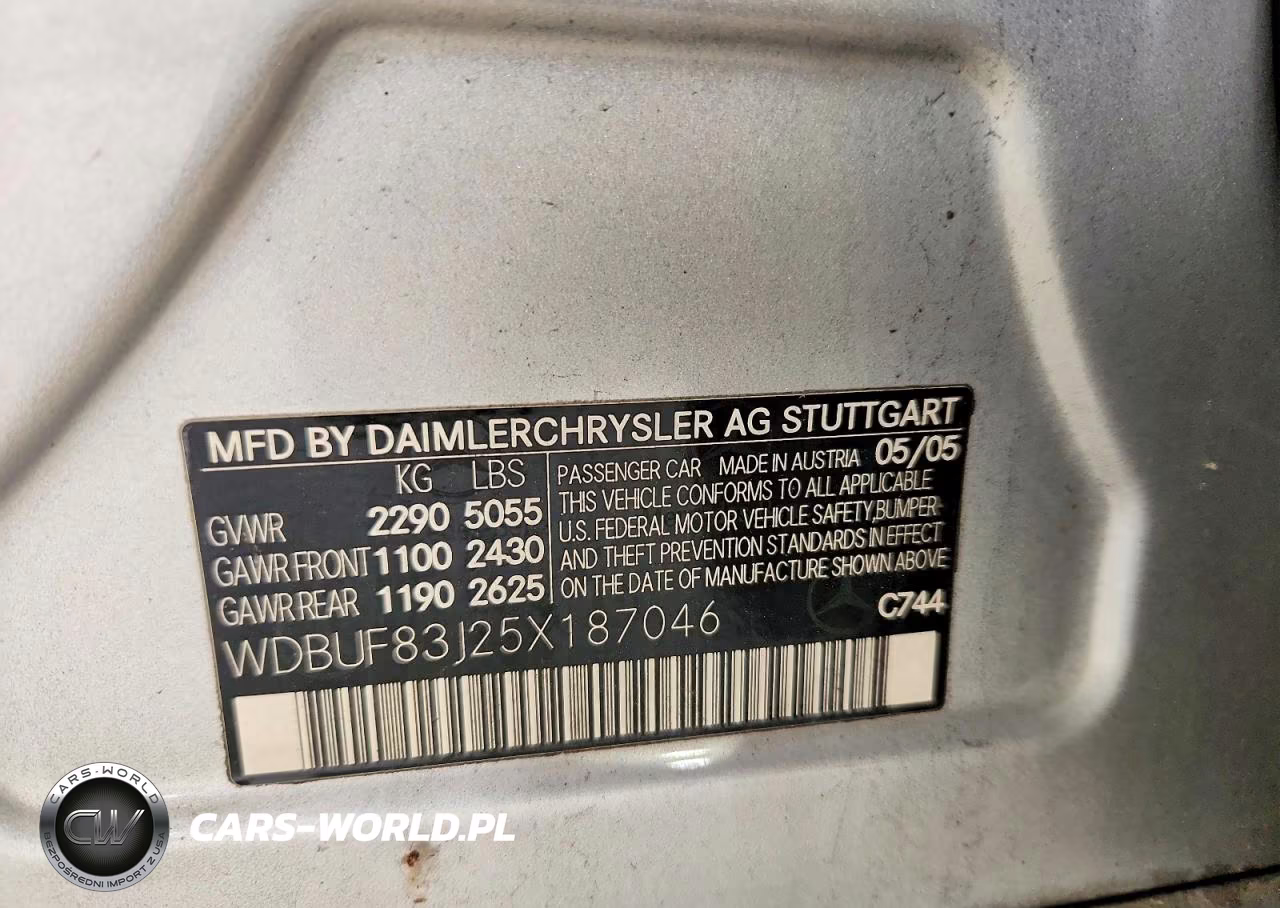 2005 Mercedes-Benz E 500 4Matic VIN:WDBUF83J25X187046 - 12