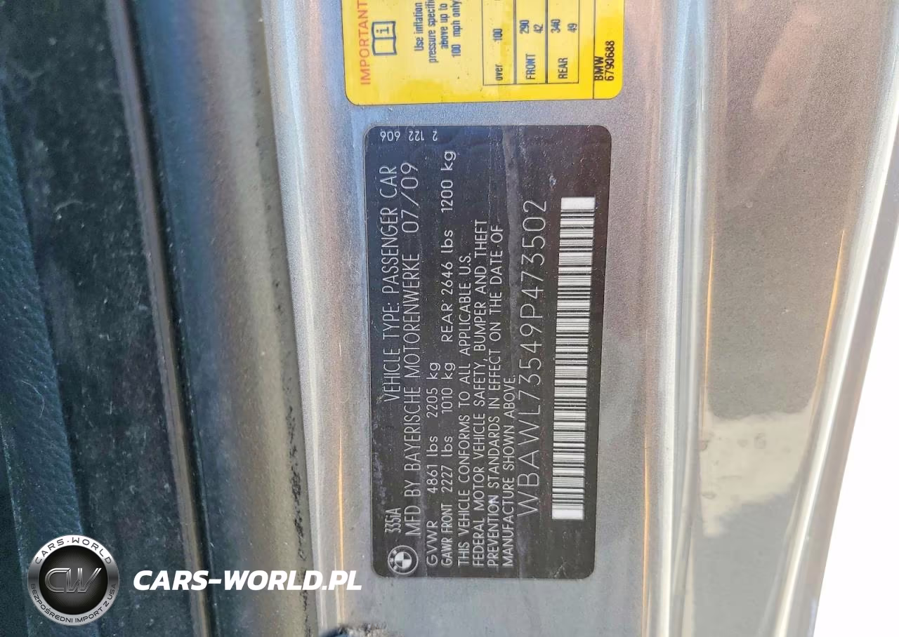 2009 BMW 335 I VIN:WBAWL73549P473502 - 13
