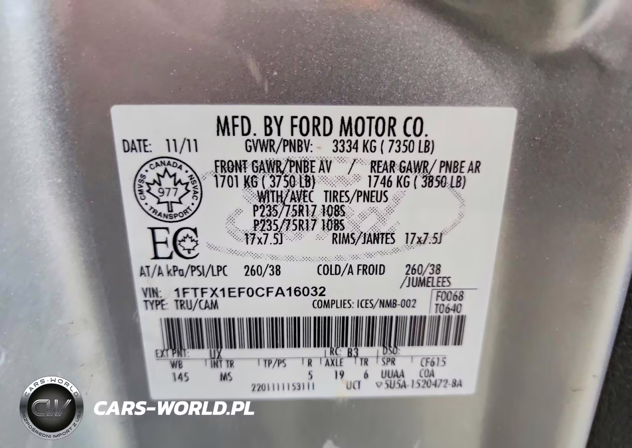 2012 Ford F150 Super Cab VIN:1FTFX1EF0CFA16032 - 12