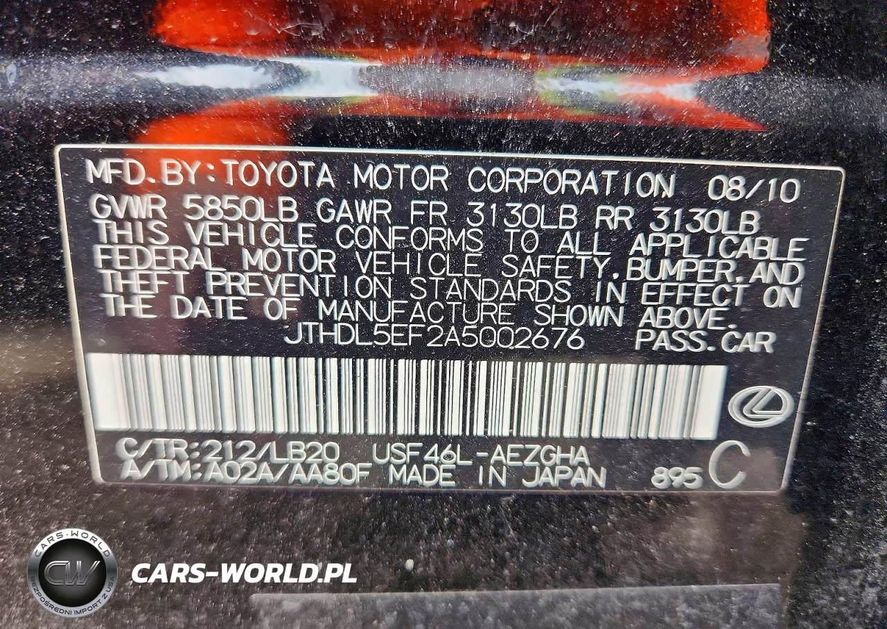 2010 Lexus Ls 460L VIN:JTHDL5EF2A5002676 - 13