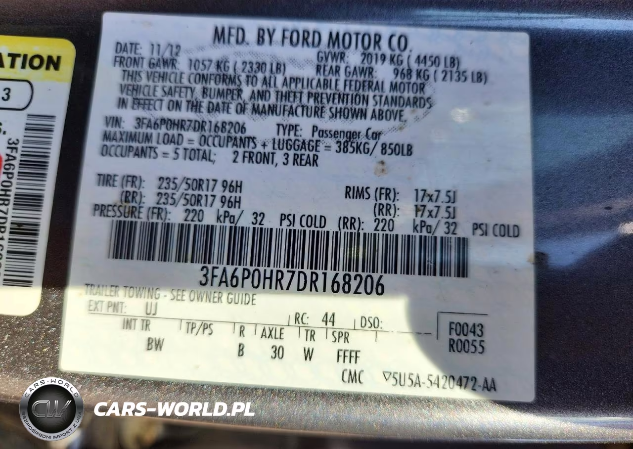 2013 Ford Fusion Se VIN:3FA6P0HR7DR168206 - 12