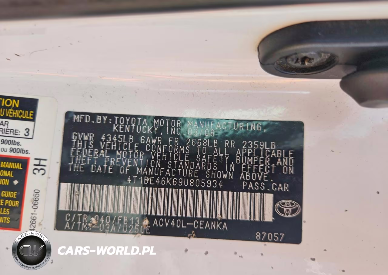 2009 Toyota Camry Base VIN:4T1BE46K69U805934 - 12