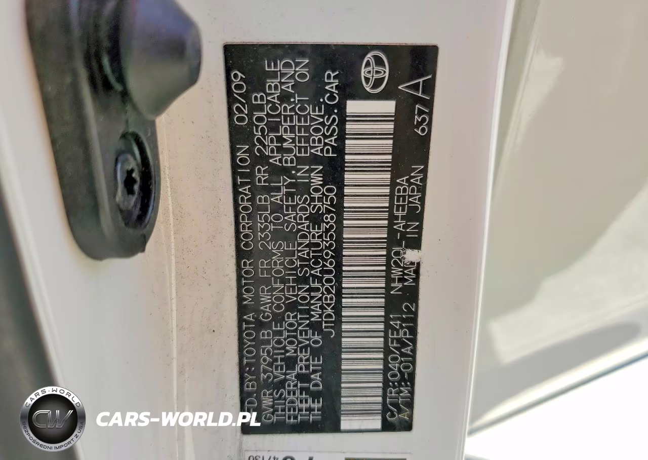 2009 Toyota Prius Base VIN:JTDKB20U693538750 - 12