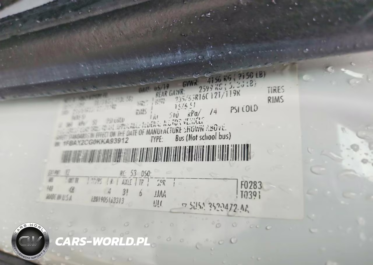 2019 Ford Transit T-350 VIN:1FBAX2CG0KKA93912 - 13