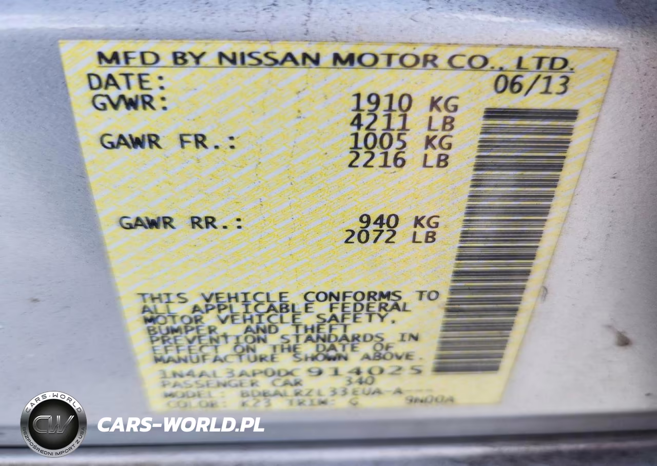 2013 Nissan Altima 2.5 S VIN:1N4AL3AP0DC914025 - 12