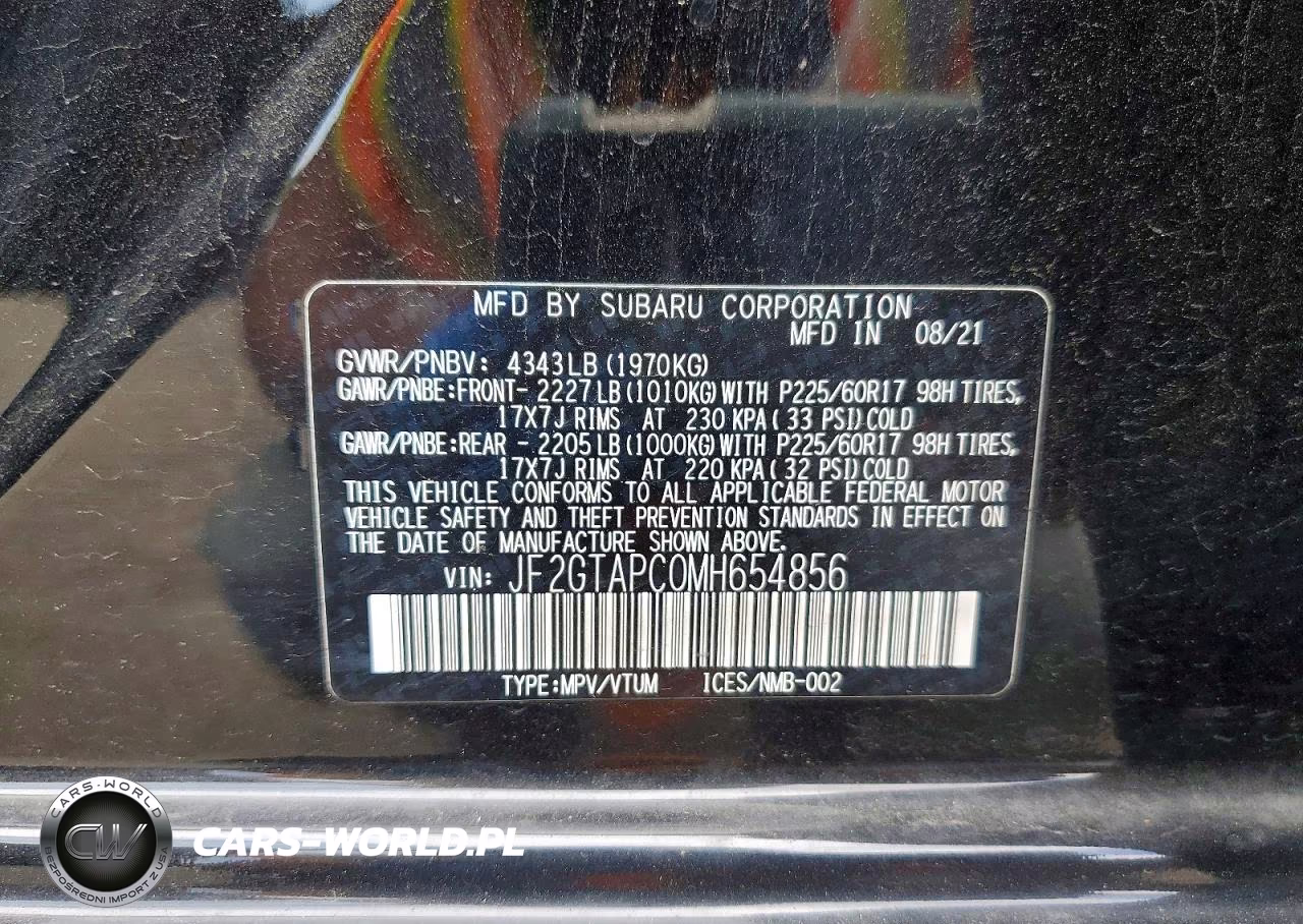 2021 Subaru Crosstrek Premium VIN:JF2GTAPC0MH654856 - 13