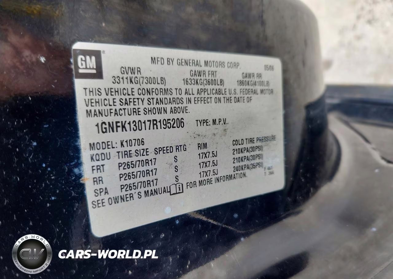 2007 Chevrolet Tahoe K1500 VIN:1GNFK13017R195206 - 14