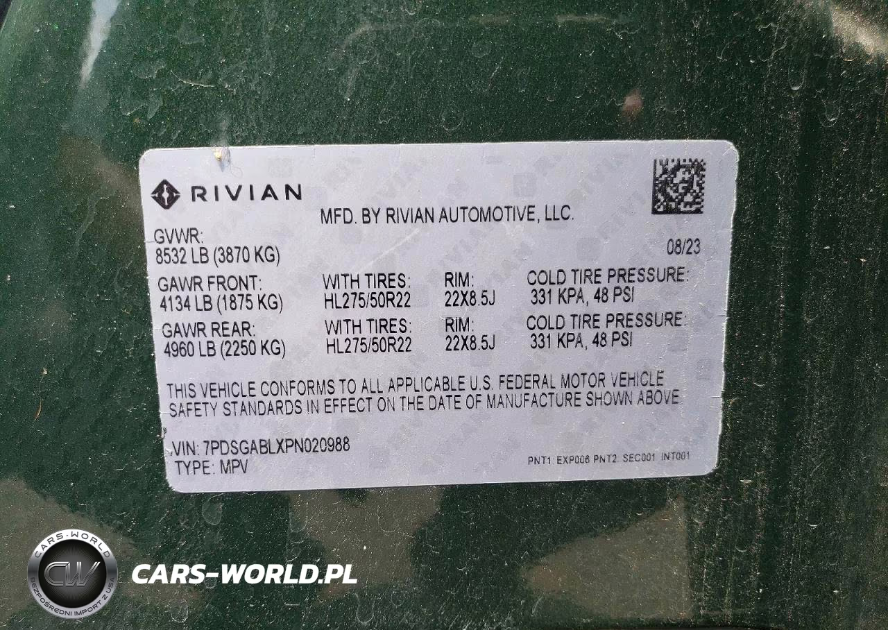 2023 Rivian R1S Launch Edition VIN:7PDSGABLXPN020988 - 13