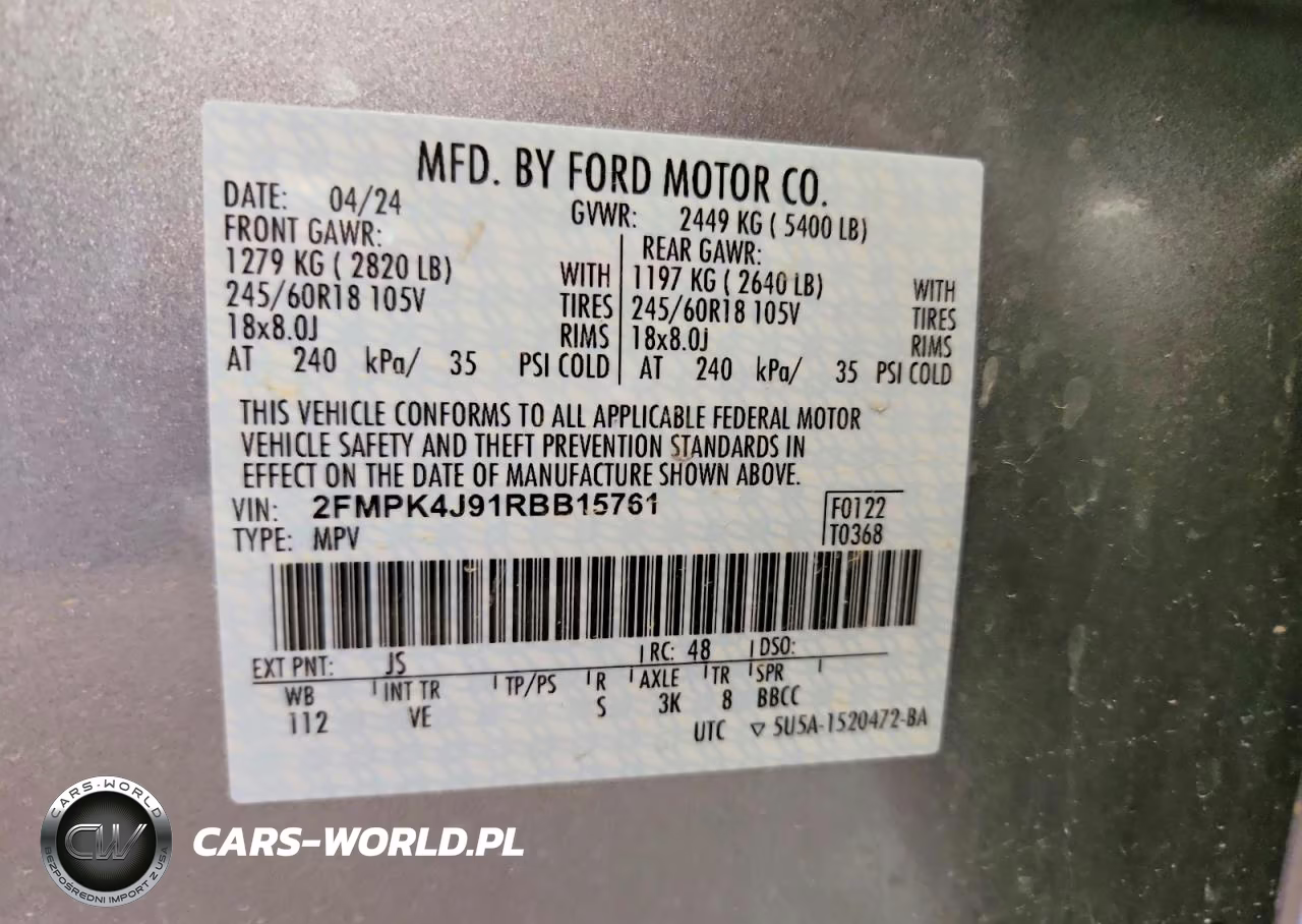 2024 Ford Edge Sel VIN:2FMPK4J91RBB15761 - 14