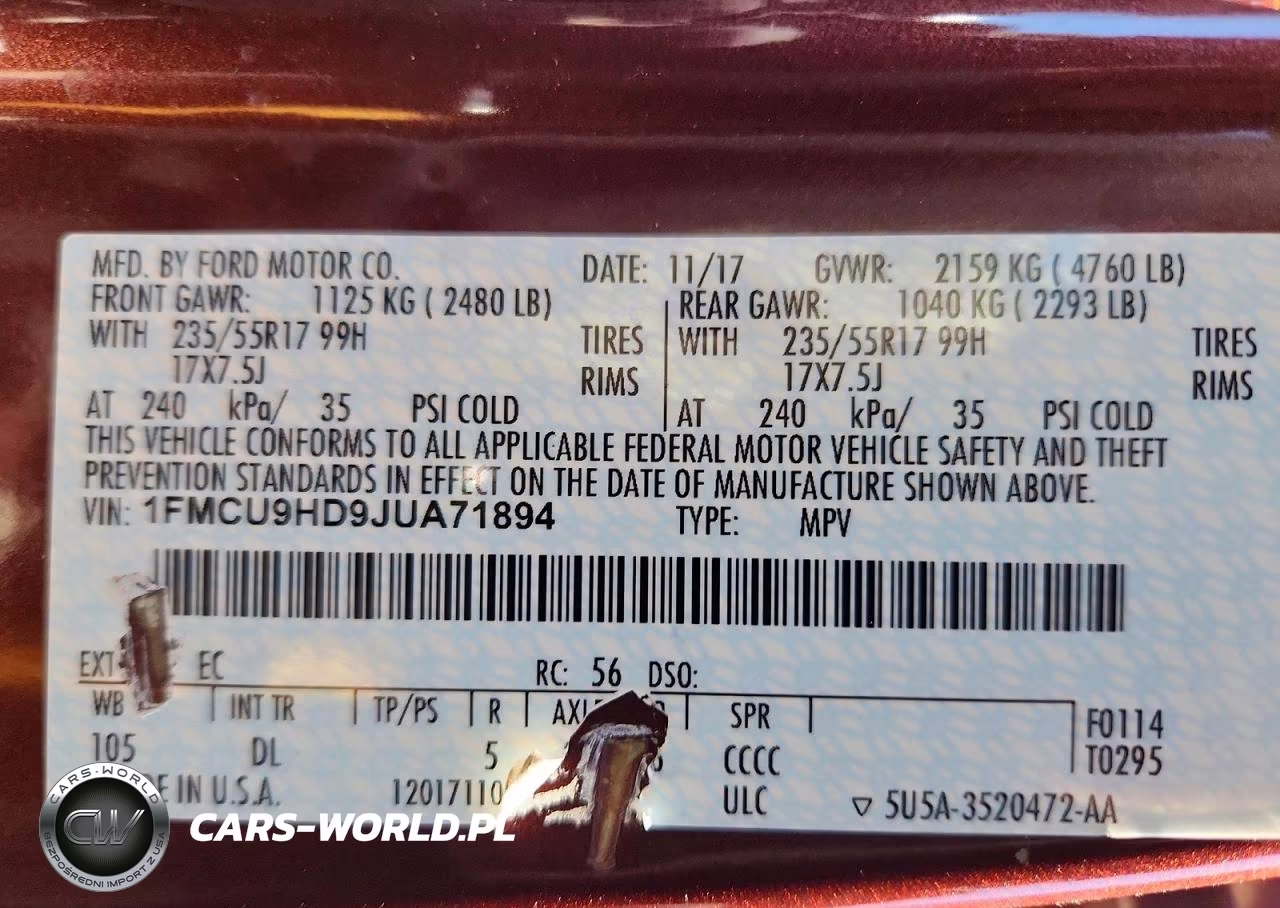 2018 Ford Escape Sel VIN:1FMCU9HD9JUA71894 - 13