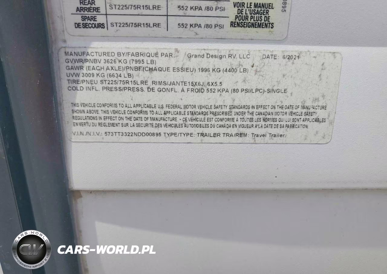 2022 Grand Design Transcend Camper VIN:573TT3322NDD00895 - 10