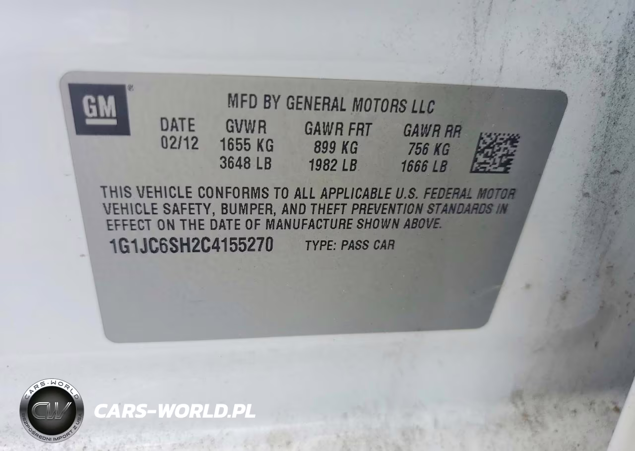 2012 Chevrolet Sonic Lt VIN:1G1JC6SH2C4155270 - 12