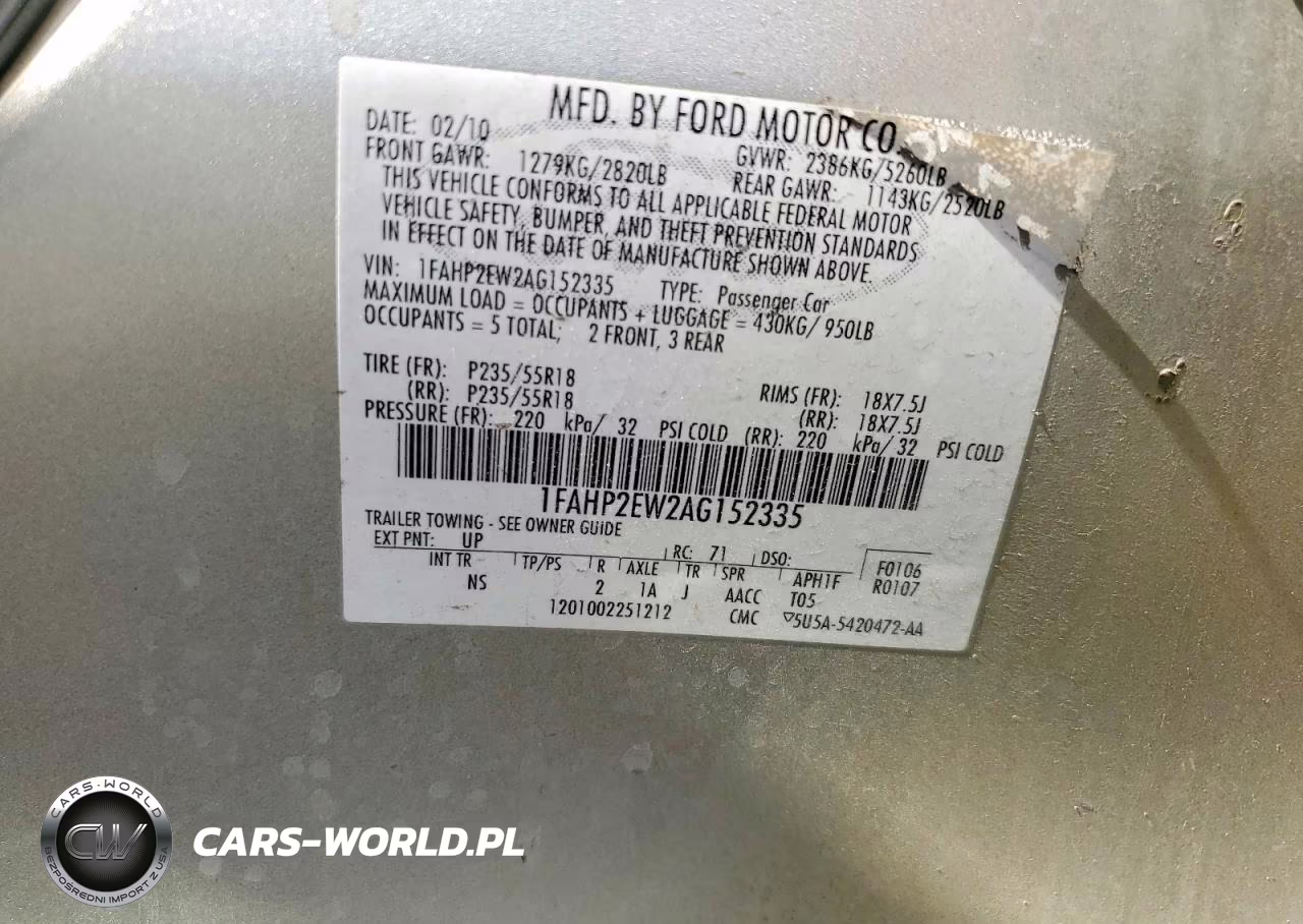 2010 Ford Taurus Sel VIN:1FAHP2EW2AG152335 - 12