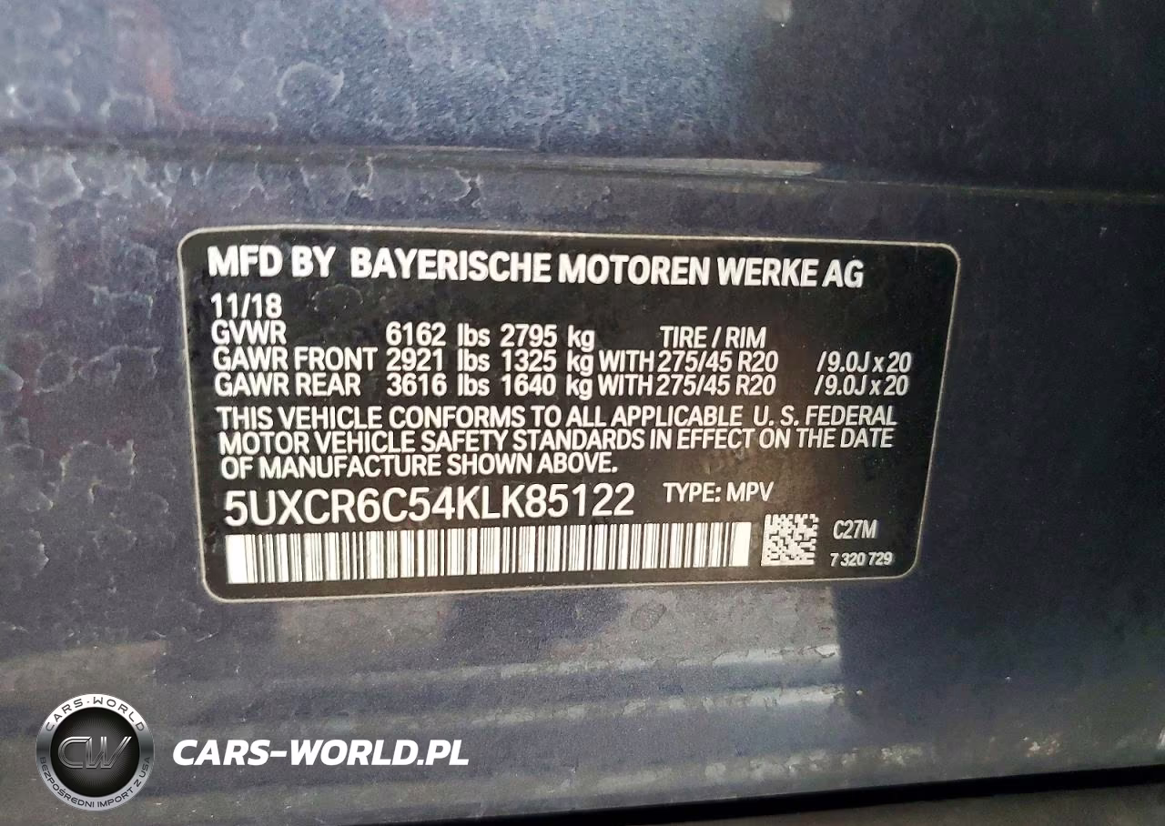 2019 BMW X5 xDrive40I VIN:5UXCR6C54KLK85122 - 13