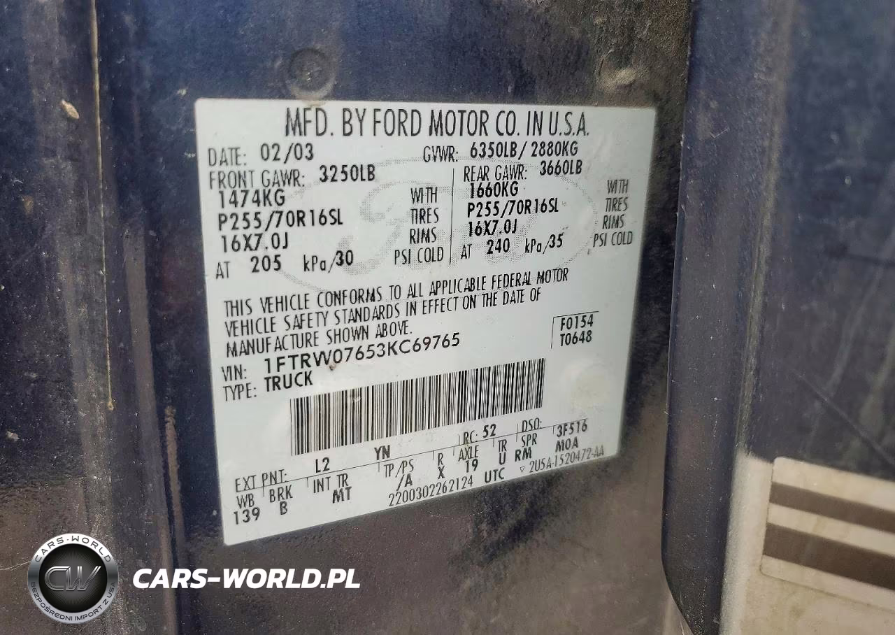 2023 Ford F150 Supercrew VIN:1FTRW07653KC69765 - 12