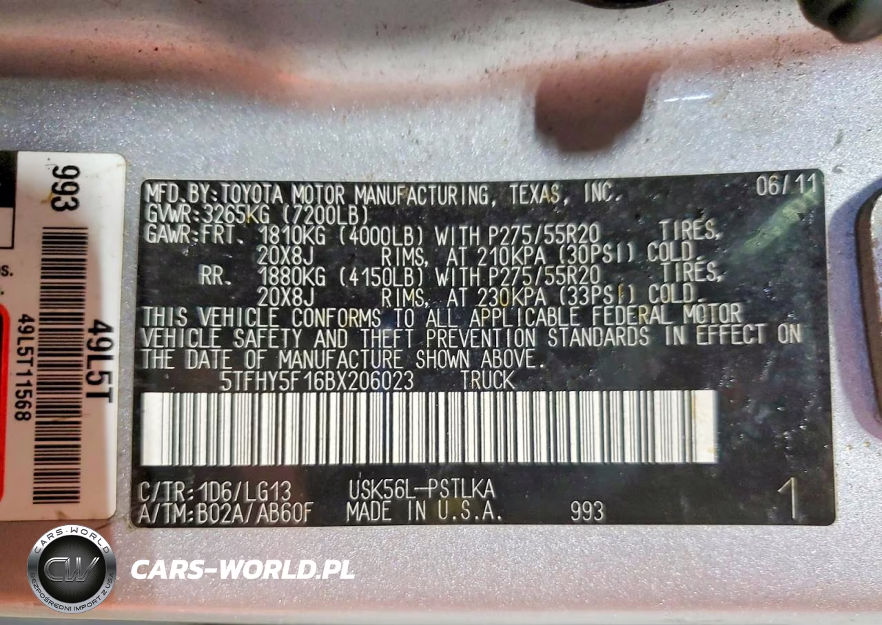2011 Toyota Tundra Crewmax Limited VIN:5TFHY5F16BX206023 - 12