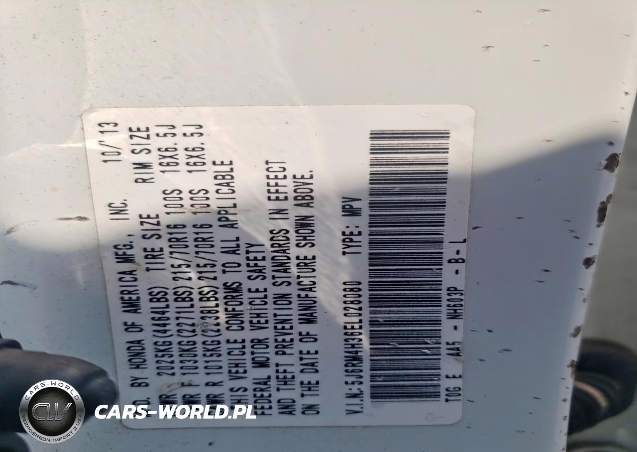 2014 Honda Cr-V Lx VIN:5J6RM4H36EL028080 - 13