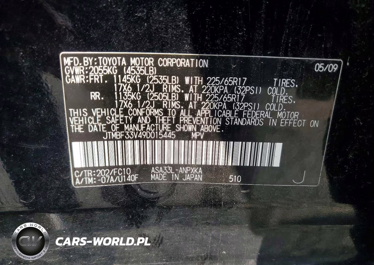 2009 Toyota Rav4 Base VIN:JTMBF33V49D015445 - 13