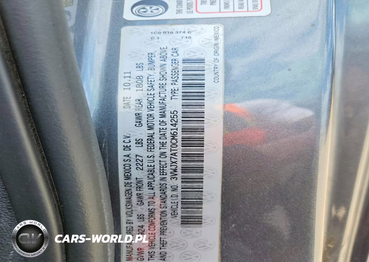 2012 Volkswagen Beetle VIN:3VWJX7AT0CM614255 - 13