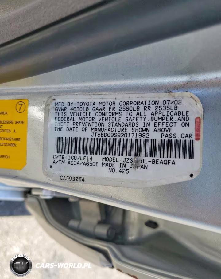2002 Lexus Gs 300 VIN:JT8BD69S920171982 - 12