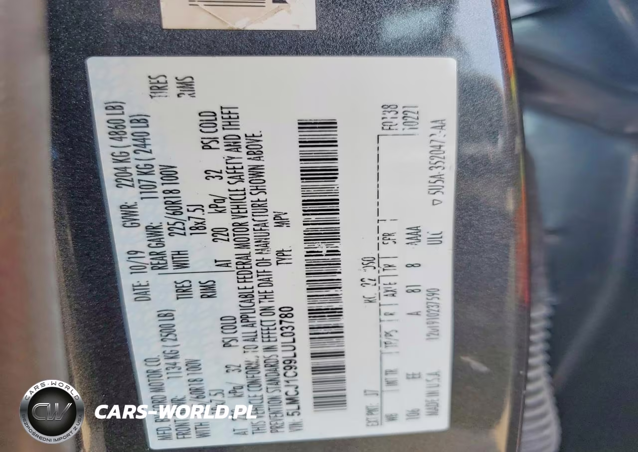 2020 Lincoln Corsair VIN:5LMCJ1C99LUL03780 - 14