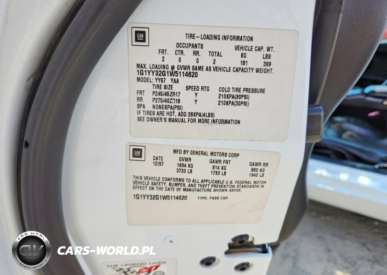 1998 Chevrolet Corvette VIN:1G1YY32G1W5114620 - 12