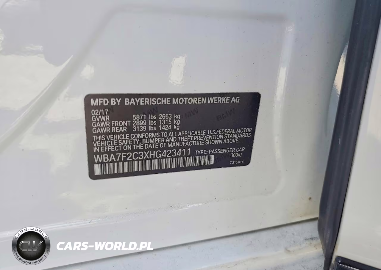 2017 BMW 750 Xi VIN:WBA7F2C3XHG423411 - 12