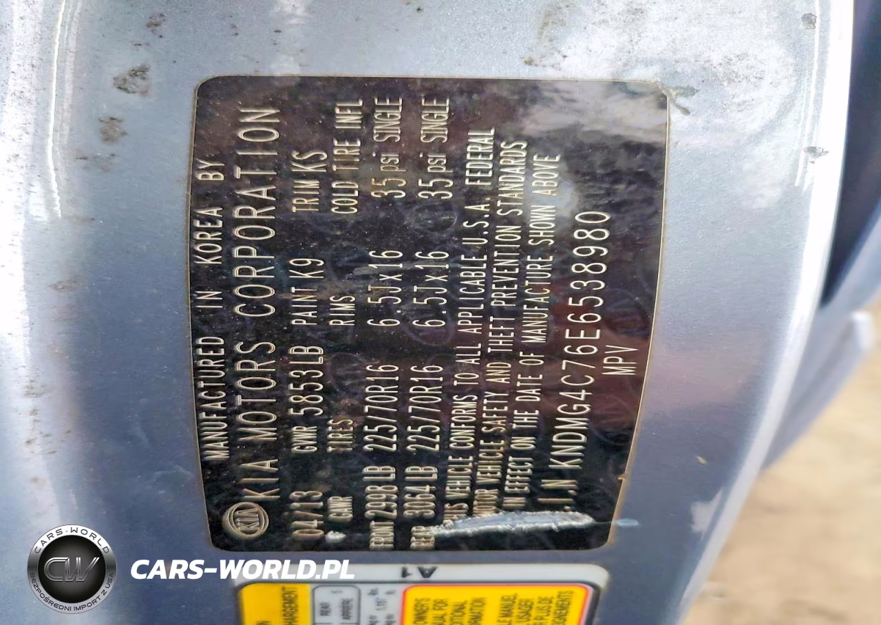2014 Kia Sedona Lx VIN:KNDMG4C76E6538980 - 13