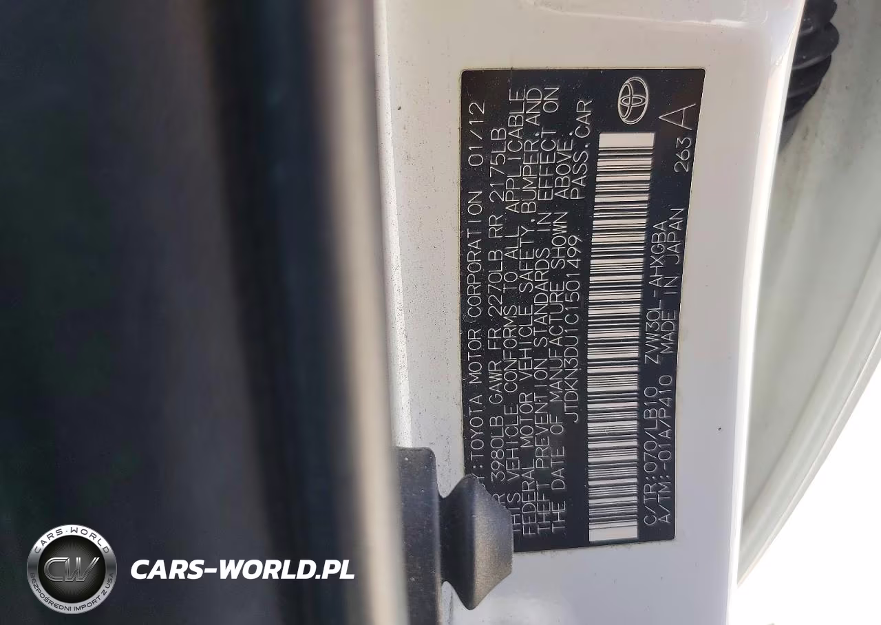 2012 Toyota Prius One VIN:JTDKN3DU1C1501499 - 12