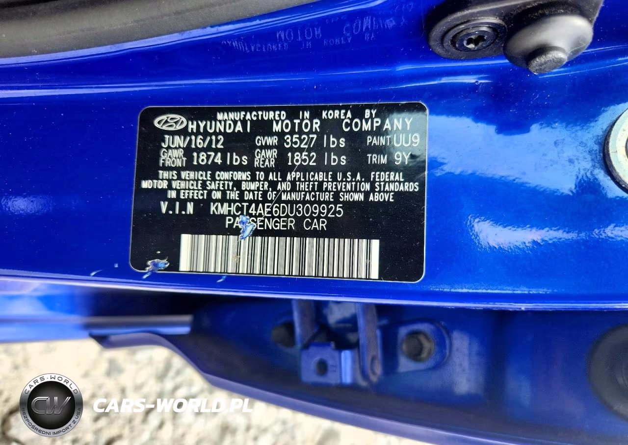 2013 Hyundai Accent Gls VIN:KMHCT4AE6DU309925 - 11