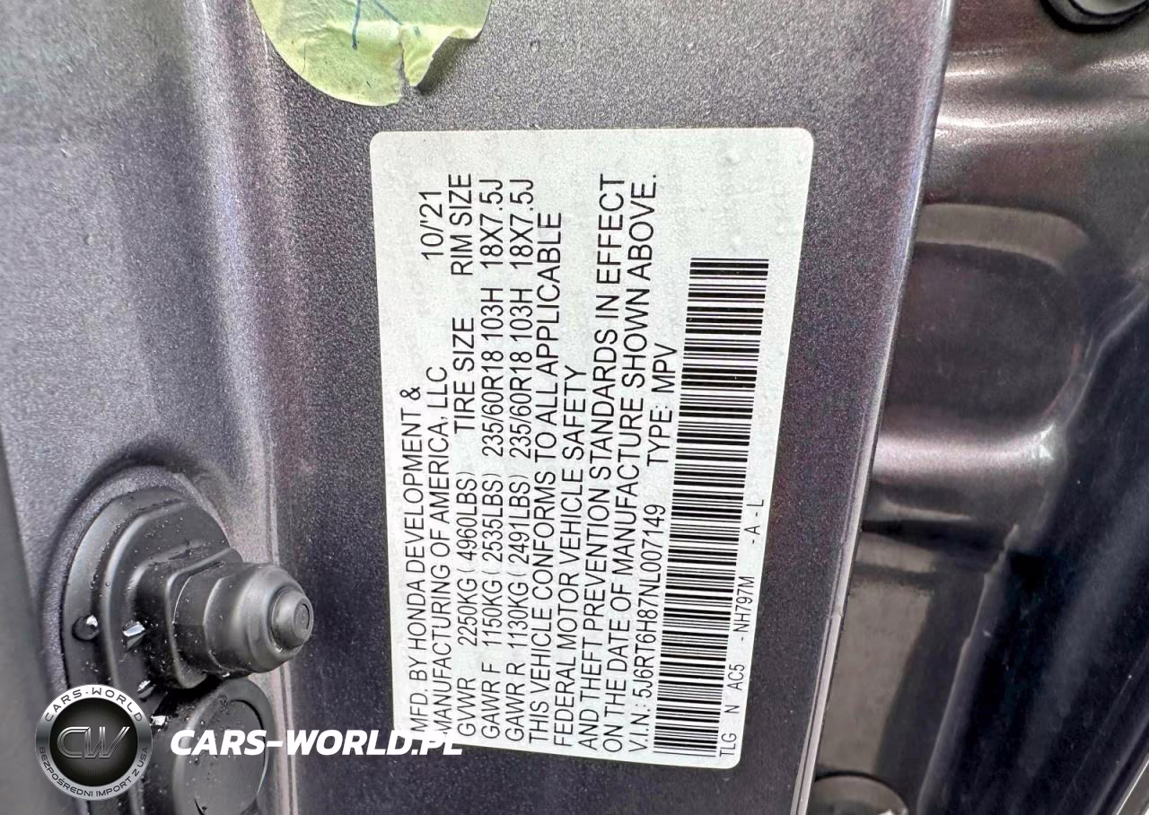 2022 Honda Cr-V Exl VIN:5J6RT6H87NL007149 - 10