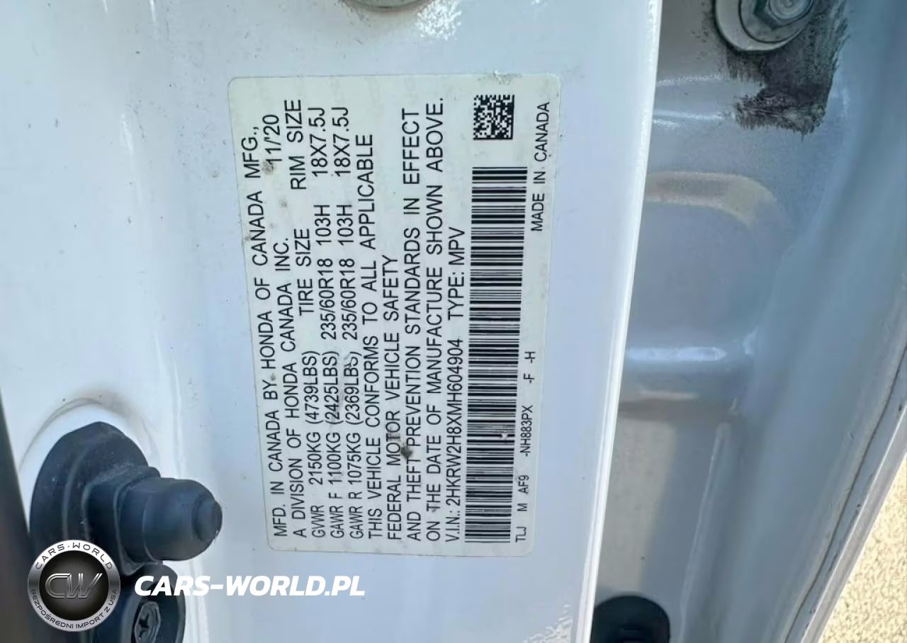 2021 Honda Cr-V Exl VIN:2HKRW2H8XMH604904 - 10