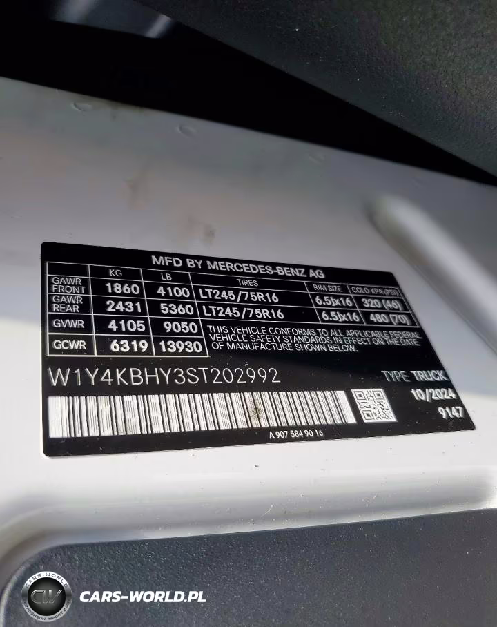 2025 Mercedes-Benz Sprinter 2500 Delivery Van VIN:W1Y4KBHY3ST202992 - 13