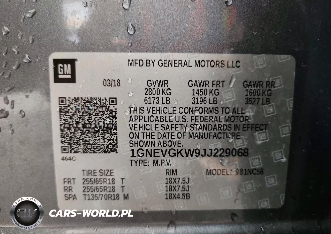 2018 Chevrolet Traverse Lt VIN:1GNEVGKW9JJ229068 - 14