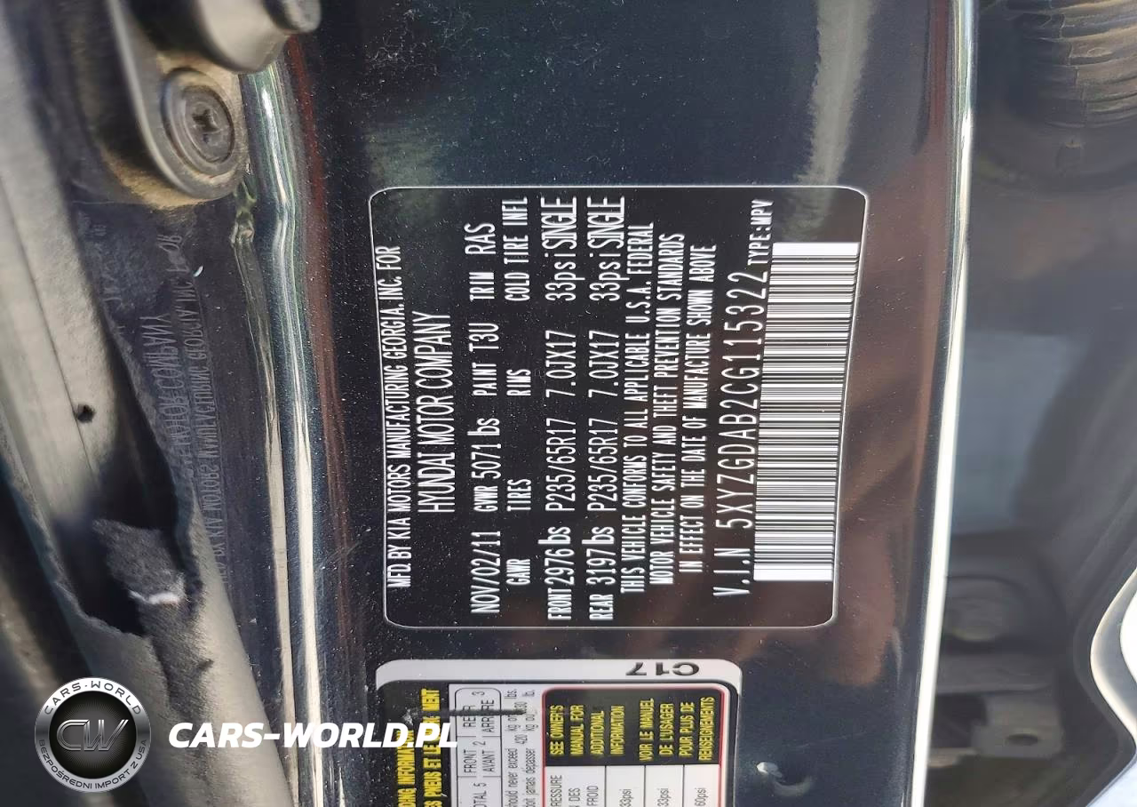 2012 Hyundai Santa Fe Gls VIN:5XYZGDAB2CG115322 - 14