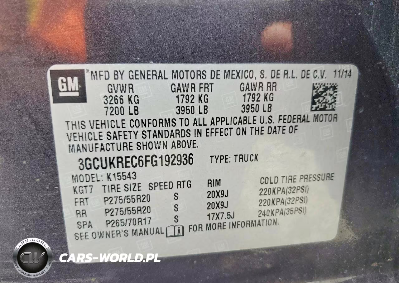 2015 Chevrolet Silverado K1500 Lt VIN:3GCUKREC6FG192936 - 13