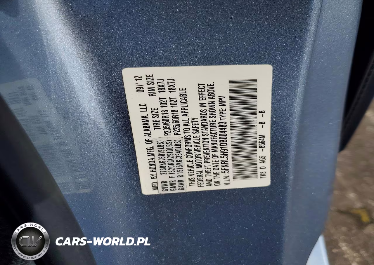 2013 Honda Odyssey Touring VIN:5FNRL5H91DB004483 - 13